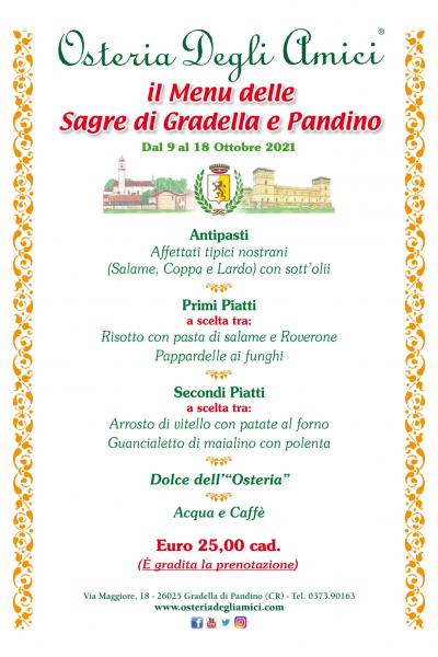 Menu Sagre Gradella Pandino 2021